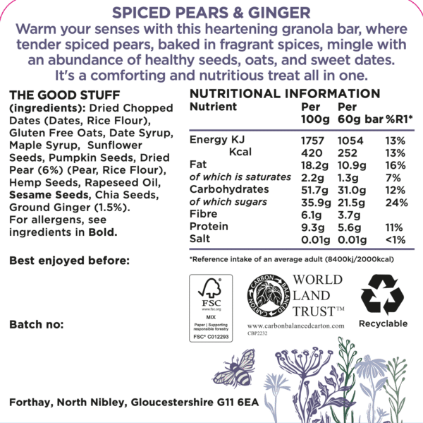 Spiced Pear & Ginger Granola Bar - Image 2